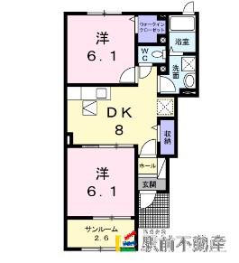 レジデンス・ドリームA1(2DK/1階)の間取り写真