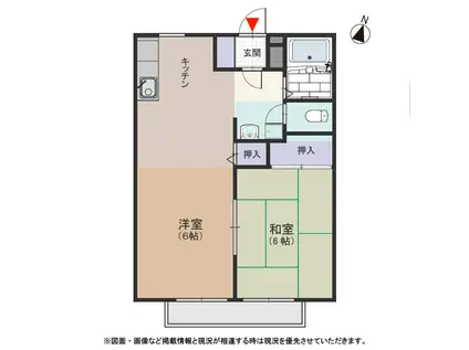 パナハイツ金森(1LDK/2階)の間取り写真