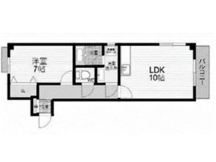 メゾン キャッスル ヤード(1LDK/2階)の間取り写真
