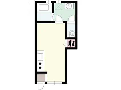 プリツ2三ノ瀬(ワンルーム/1階)の間取り写真