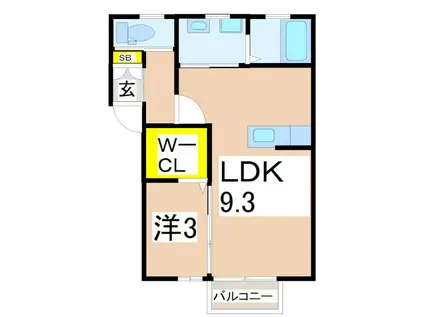 グレイス宮之城 A棟(1LDK/1階)の間取り写真