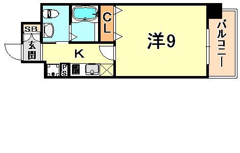 エステムコートみなと元町・THE・FIRST(1K/4階)の間取り写真