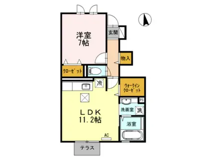 フェリーチェ参番館(1LDK/1階)の間取り写真