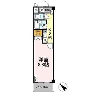 タイムD1(1K/3階)の間取り写真