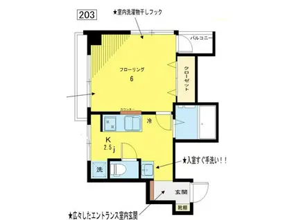 ハイムアトレィユ(1K/2階)の間取り写真