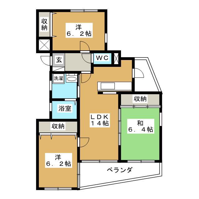 メイデンヘアー・A(3LDK/3階)の間取り写真