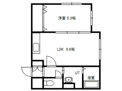プレセンスS20(1LDK/4階)の間取り写真