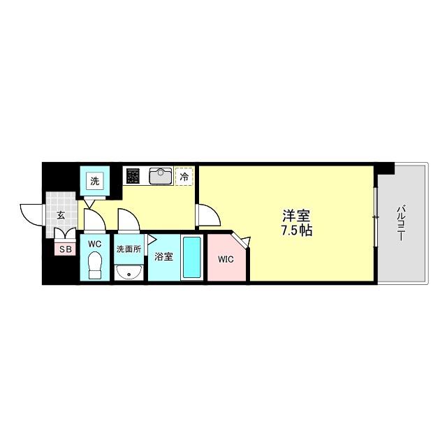 MIRAGEPALACE LOTUS LIFE(1K/11階)の間取り写真