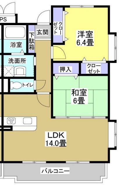 アンダンテ(2LDK/3階)の間取り写真