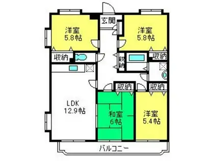 パストラルピア(4LDK/1階)の間取り写真