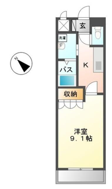 ピースフルモアメルセ(1K/3階)の間取り写真