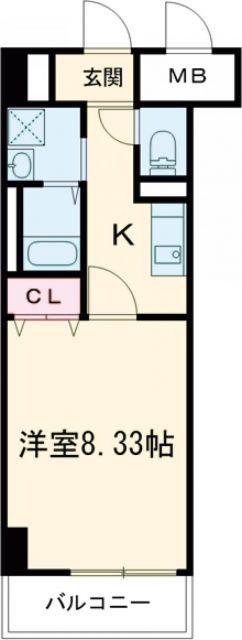 FREEDOM RESIDENCE 藤井寺岡(1K/6階)の間取り写真