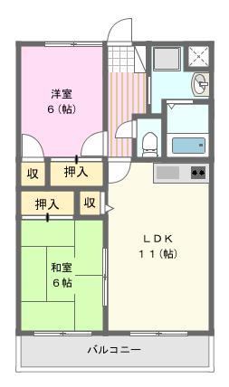 センチュリー21(2LDK/2階)の間取り写真
