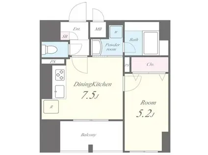 レジデンス ホクサイ レジデンス ホクサイ(1DK/3階)の間取り写真