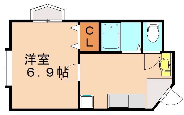 STY-1マンション(1K/4階)の間取り写真