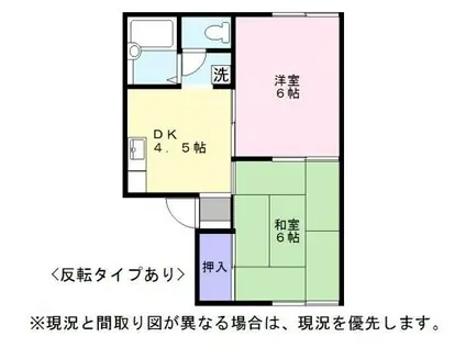 レイクヒルズ彦根(2K/2階)の間取り写真