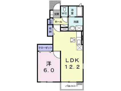 ヴィラ・サクラII(1LDK/1階)の間取り写真