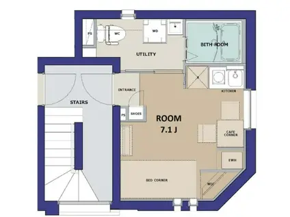 カテリーナ千住大橋(1K/1階)の間取り写真