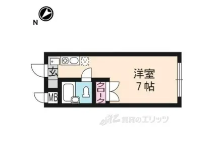 ルミナース高野(1K/1階)の間取り写真
