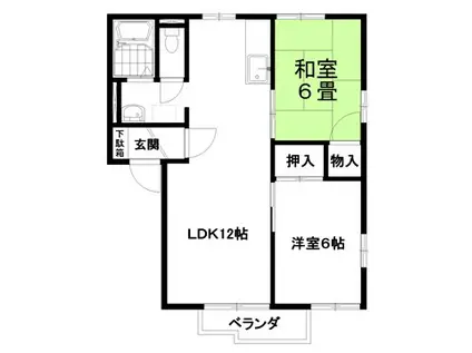 アイエスコーポラスB棟(2LDK/1階)の間取り写真