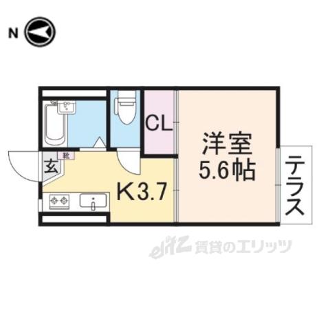 ハイツてんりゅう(1K/2階)の間取り写真