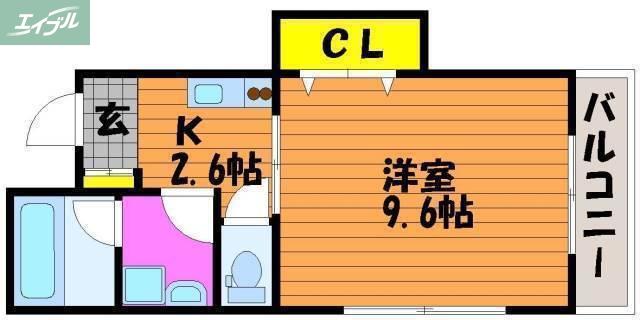 ミルフォード定森II(1K/7階)の間取り写真