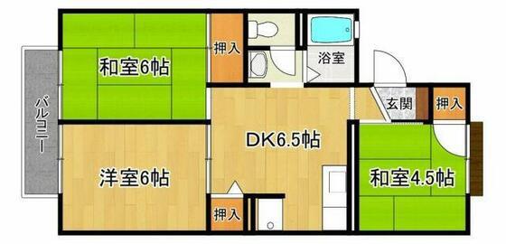 プレジール三木(3DK/2階)の間取り写真