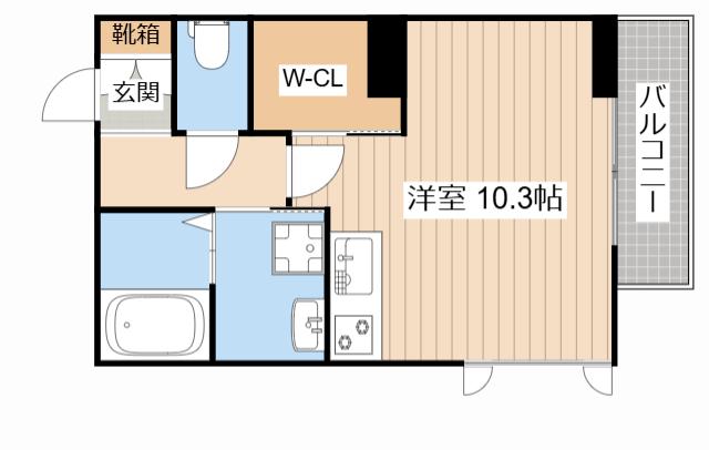 京町エンジェル(ワンルーム/3階)の間取り写真
