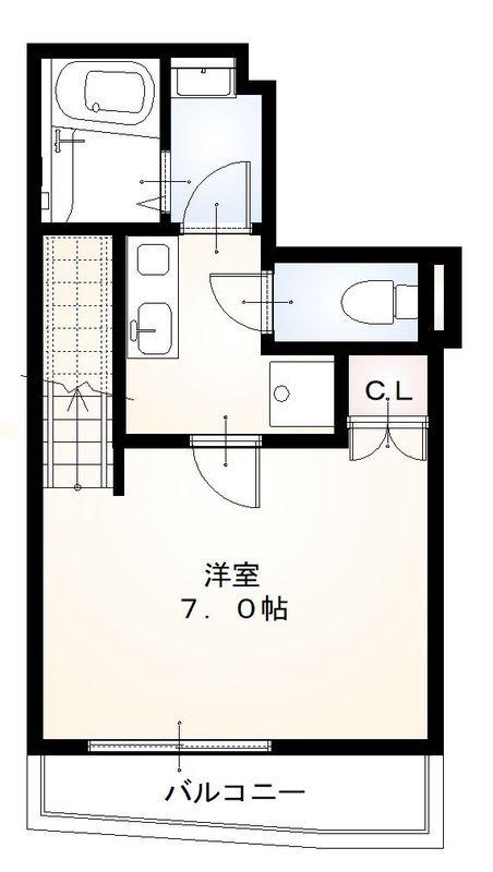 GLANZ小石川(1K/2階)の間取り写真