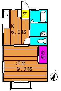 コーポ大高C棟(1K/1階)の間取り写真