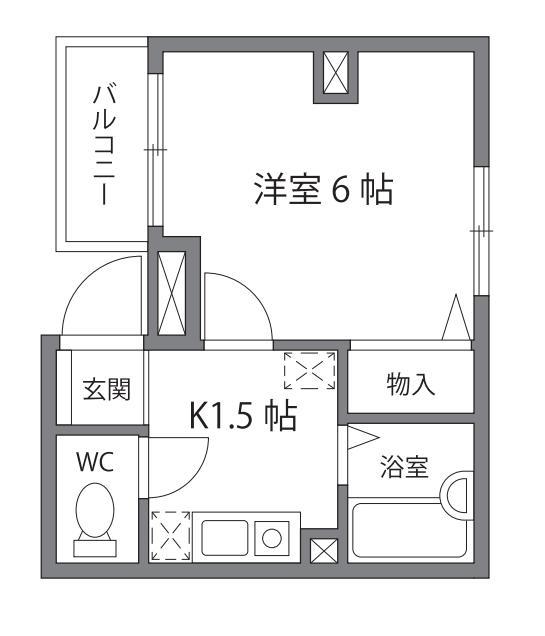 コスタシティ平井(1K/3階)の間取り写真