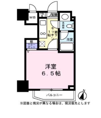 レジディア恵比寿III(1K/2階)の間取り写真