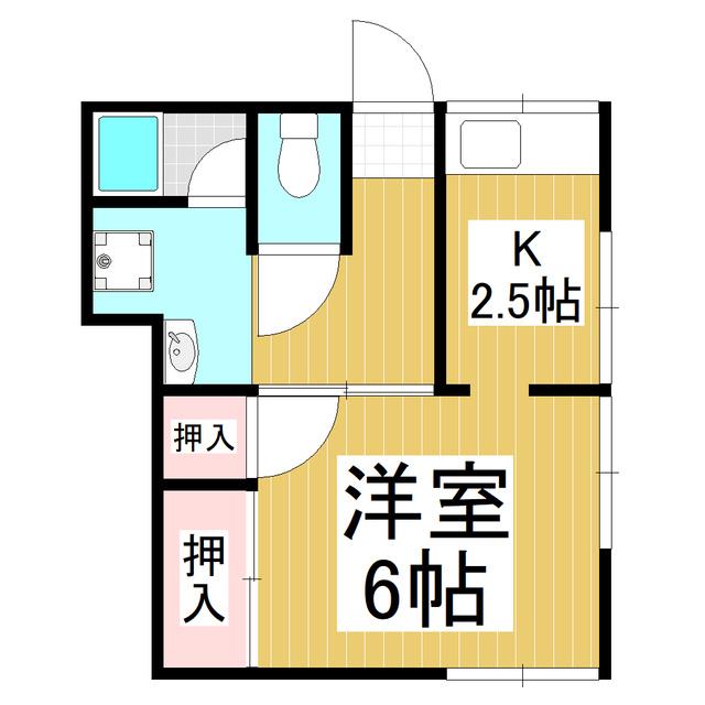 ヴィラ笠原(1K/1階)の間取り写真
