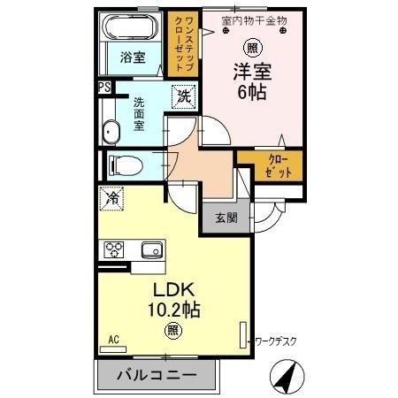 リーフハイツ(1LDK/1階)の間取り写真