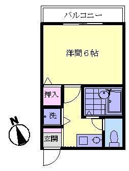 シーレッツ山岸(1K/2階)の間取り写真