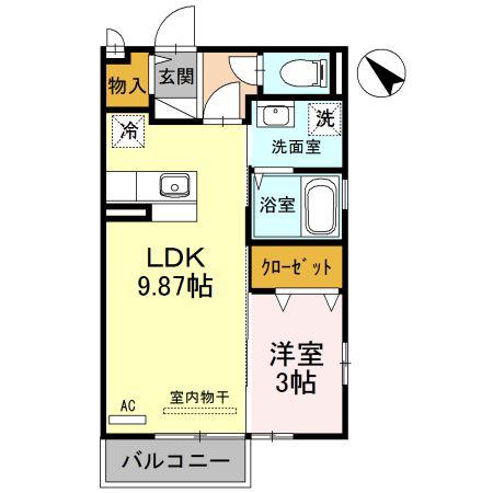 ボン ヴィラージュ(1LDK/1階)の間取り写真