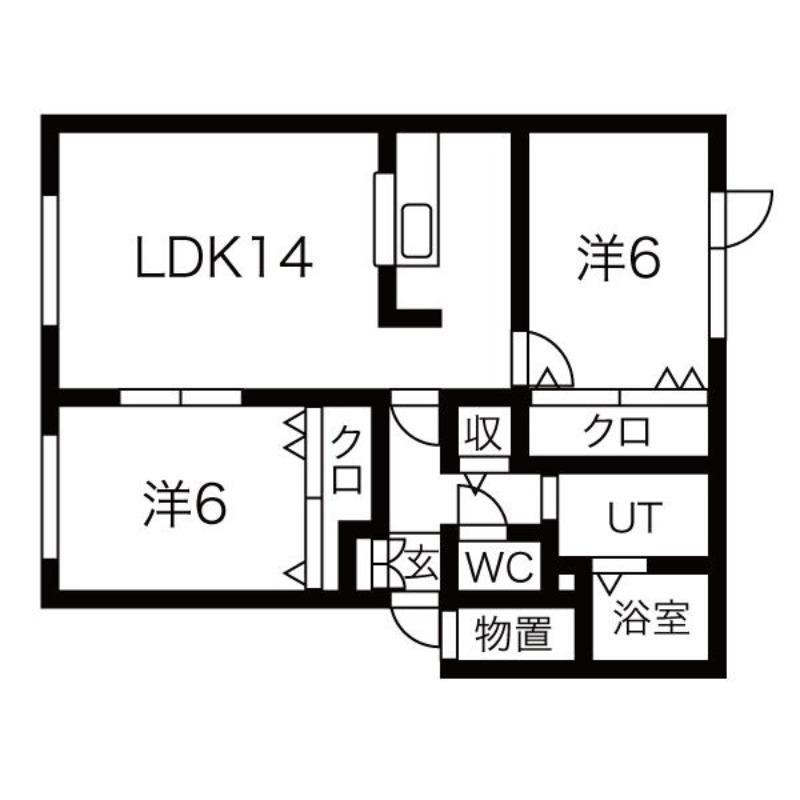 VILLA南沢(2LDK/1階)の間取り写真