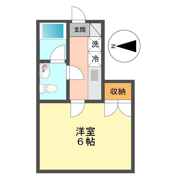 オーパス西小岩(1K/1階)の間取り写真