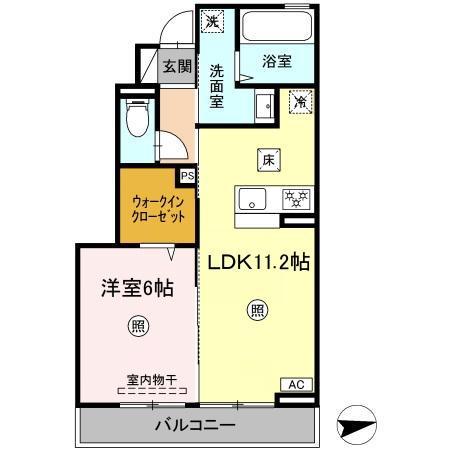 アルカンシエル(1LDK/1階)の間取り写真