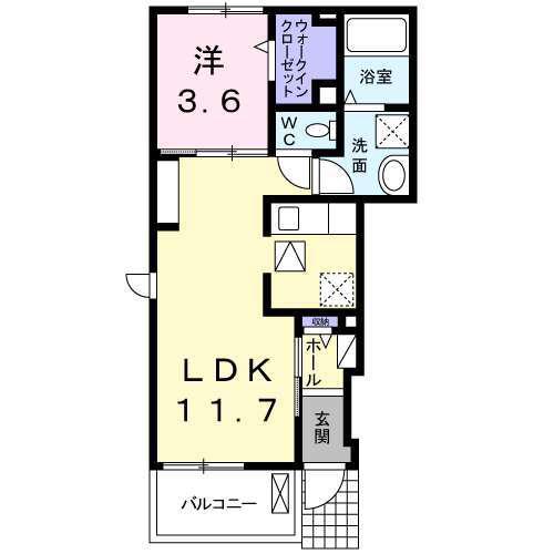 シャルマンIII(1LDK/1階)の間取り写真