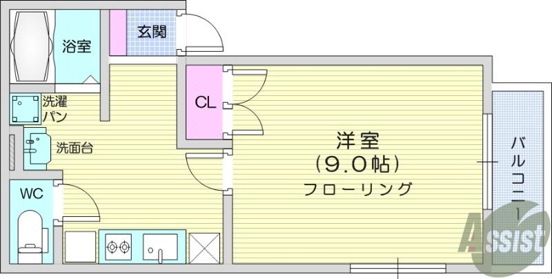 コーポ大嶋(1K/1階)の間取り写真