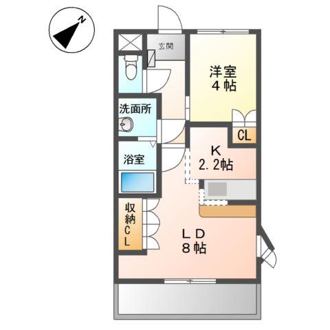 エスポアール白山(1LDK/1階)の間取り写真