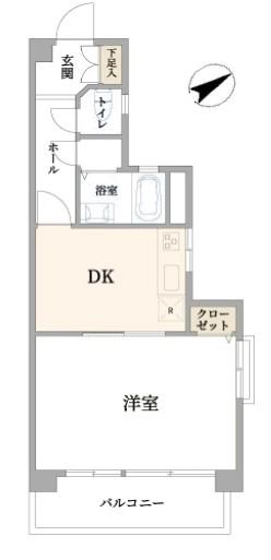 松見坂武蔵野マンション(1LDK/4階)の間取り写真