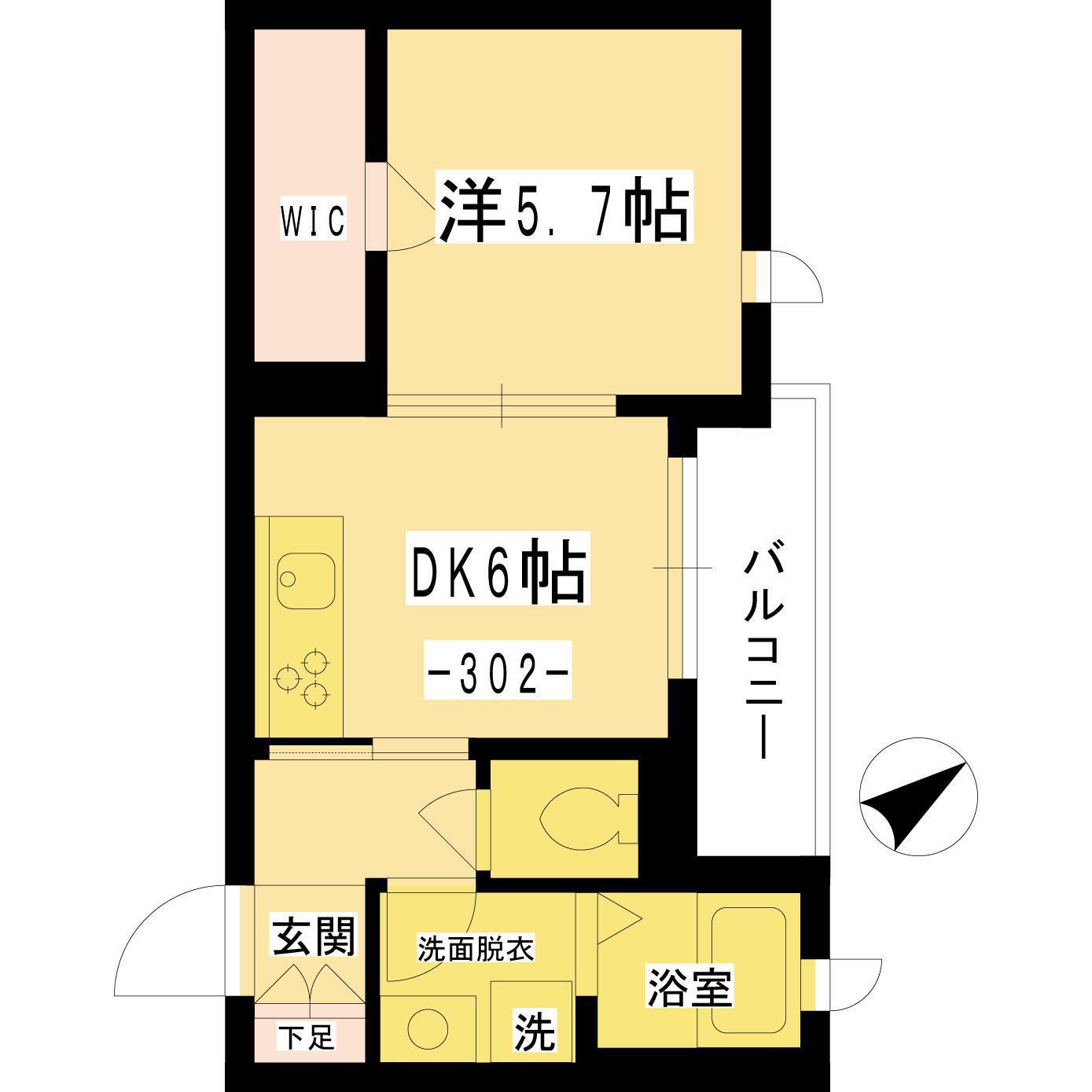 フィルデメゾン(1DK/3階)の間取り写真