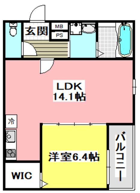 フジパレス戸伏町II(1LDK/2階)の間取り写真