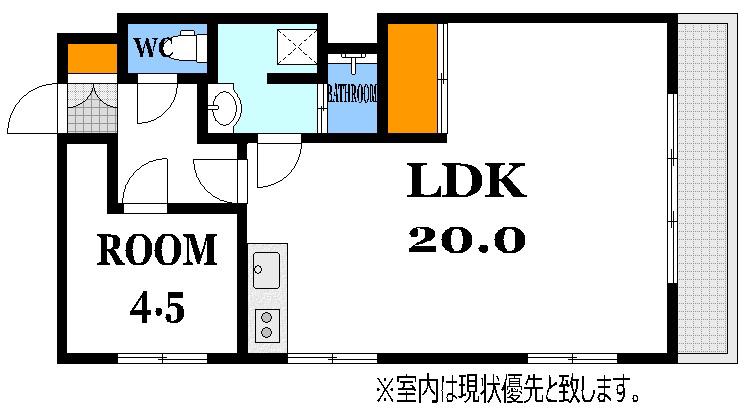 コーポラス松本(1LDK/4階)の間取り写真