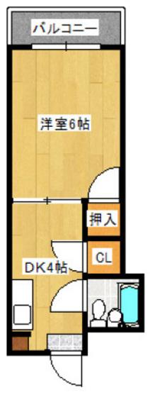 長谷川ビル(1DK/2階)の間取り写真