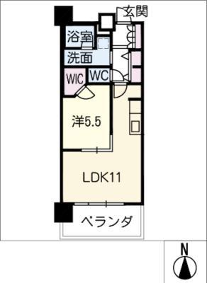 S-RESIDENCE本郷II(1LDK/13階)の間取り写真