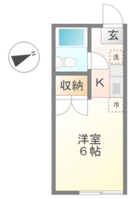 グリーンコーポ浅見(1K/2階)の間取り写真