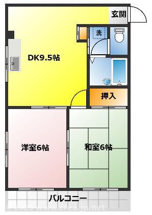 バンブーズ(2DK/3階)の間取り写真